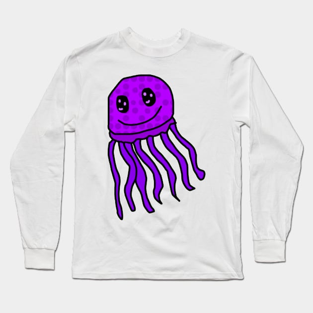 Purple Poke Dot Jellyfish Long Sleeve T-Shirt by Usagicollection